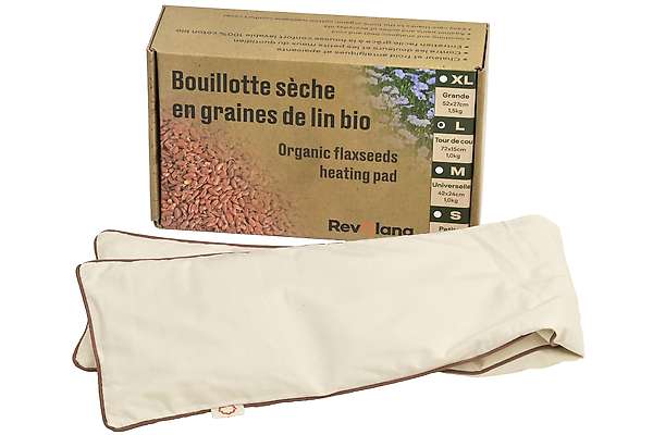 Neck and shoulders organic flax seeds heat pack - 72x15cm 1 / 9