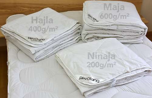 3 couettes Ninaja, Hajla, Maja dans les 3 épaisseurs