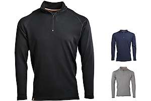 Muška majica zip kragna dugih rukava Altai - 100% ekstra fina merino vuna