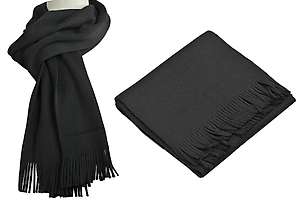 Šal sa resicama Kuril - 100% fina merino vuna -  180x25cm - unisex