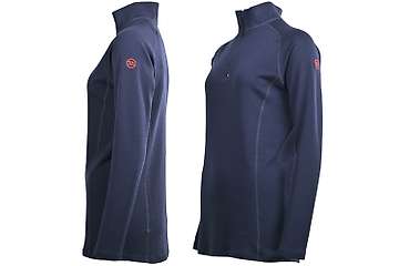 Women's long sleeve zip neck top Altai - 100% extra fine merino