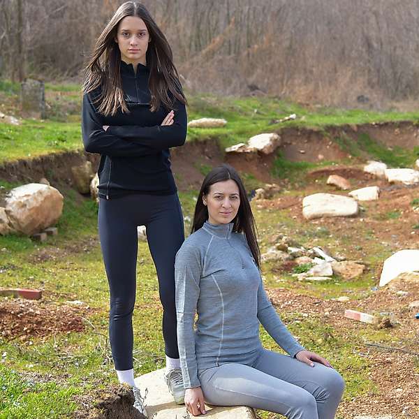 Women's long sleeve zip neck top Altai - 100% extra fine merino 28 / 29