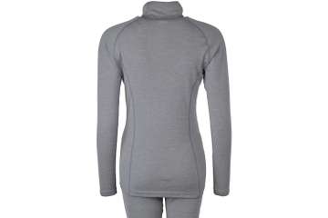 Women's long sleeve zip neck top Altai - 100% extra fine merino