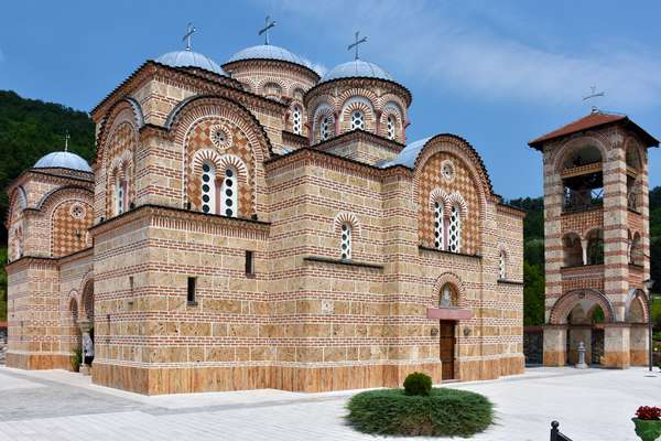 The side of the monastery with the bells of the right side.
