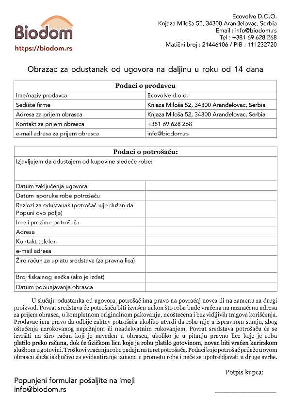 Purchase Cancellation Form