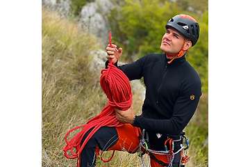 Unisex long sleeve slim fit zip neck top Elbrus - 88% extra fine merino