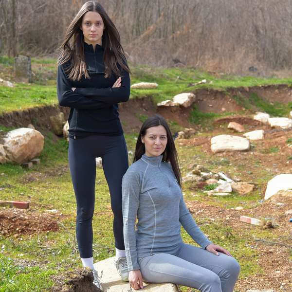 Women's long sleeve zip neck top Altai - 100% extra fine merino 28 / 29