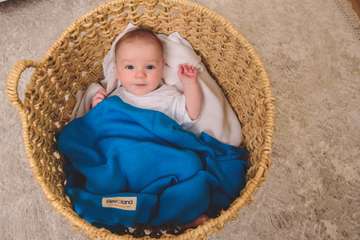 Knited organic cotton baby blanket - 70x100cm