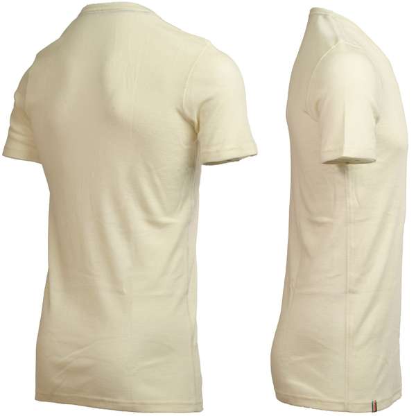 Men's short sleeve slim fit v-neck top Altai - 100% extra fine merino 3 / 7