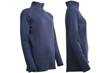 Women's long sleeve zip neck top Altai - 100% extra fine merino