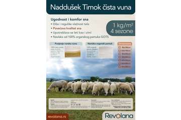 Vuneni naddušek Timok - čista runska vuna - 1kg/m²