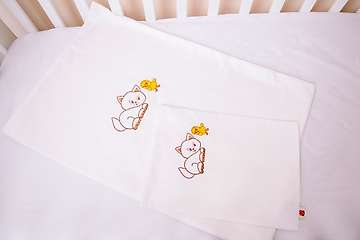 Embroidered baby set, 100% organic cotton - 60x120cm