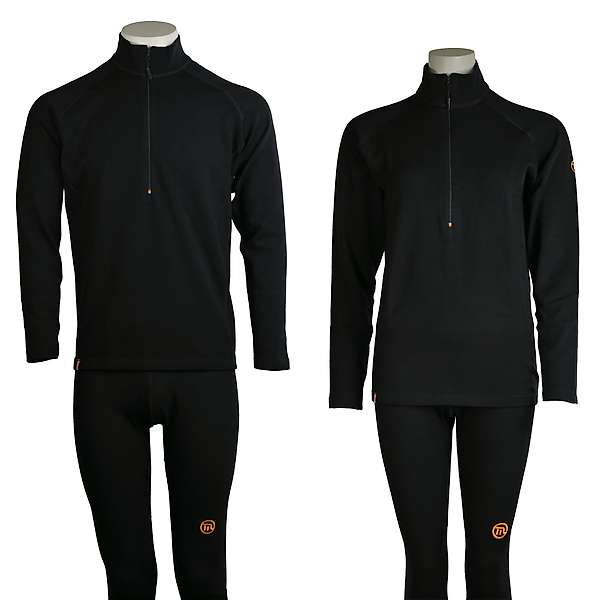 Unisex long sleeve slim fit zip neck top Elbrus - 88% extra fine merino 15 / 15