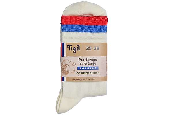 Baikal Crew light merino running socks - Patriot - 65% fine merino 4 / 5