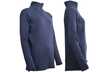 Women's long sleeve zip neck top Altai - 100% extra fine merino