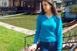 Women's sweater Volga V neck - 100% organic cotton