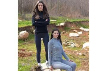Women's long sleeve zip neck top Altai - 100% extra fine merino