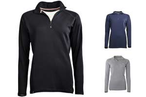 Women's long sleeve zip neck top Altai - 100% extra fine merino