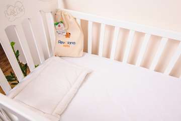 Extra flat baby pillow 40x30cm - organic cotton/wool