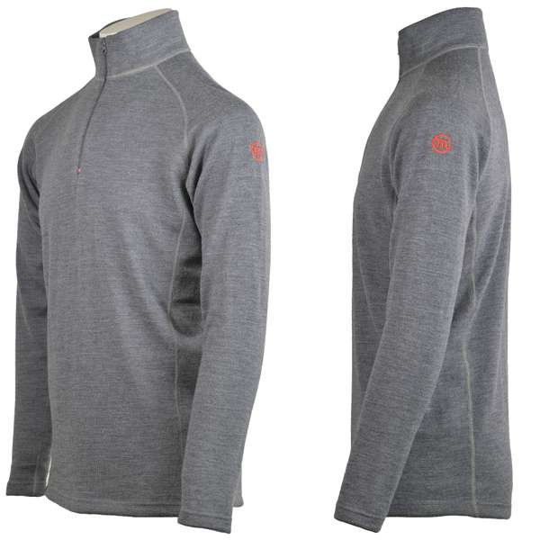 Men long sleeve slim fit zip neck top Elbrus - 100% extra fine merino 3 / 5
