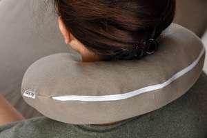 Wool neck pillow with removable comfort cover