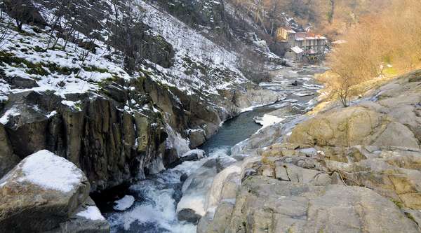 The Vucjak canyon on Vučjanka river in winter, upstream of the wool scouring station. We see the central MHE Vučje below.
