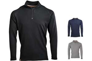 Muška majica zip kragna dugih rukava Altai - 100% ekstra fina merino vuna