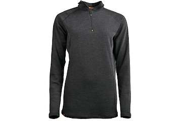 Women's long sleeve zip neck top Altai - 100% extra fine merino