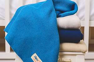 Knited organic cotton baby blanket - 70x100cm