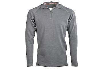 Men long sleeve slim fit zip neck top Elbrus - 100% extra fine merino