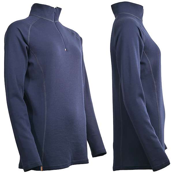 Women's long sleeve zip neck top Altai - 100% extra fine merino 20 / 29