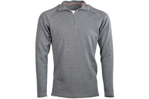 Men long sleeve slim fit zip neck top Elbrus - 100% extra fine merino
