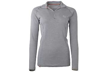 Women's long sleeve zip neck top Altai - 100% extra fine merino