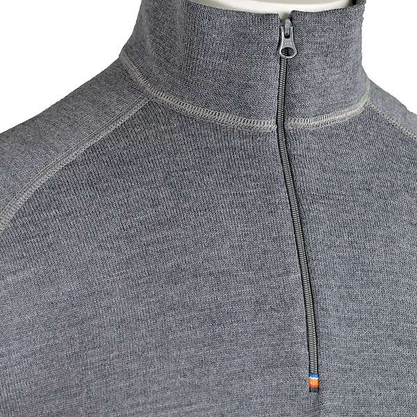 Men long sleeve slim fit zip neck top Elbrus - 100% extra fine merino 10 / 10