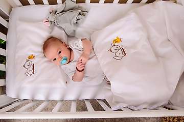 Embroidered baby set, 100% organic cotton - 60x120cm