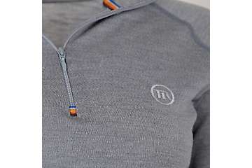 Women's long sleeve zip neck top Altai - 100% extra fine merino