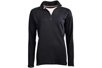 Women's long sleeve zip neck top Altai - 100% extra fine merino