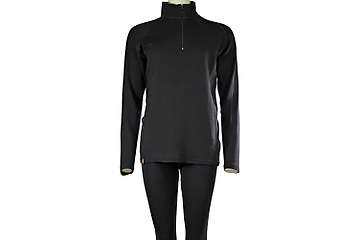 Women's long sleeve zip neck top Altai - 100% extra fine merino