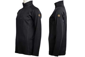 Women's long sleeve zip neck top Altai - 100% extra fine merino