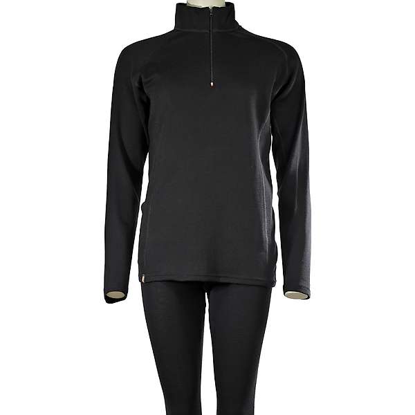 Women's long sleeve zip neck top Altai - 100% extra fine merino 14 / 29