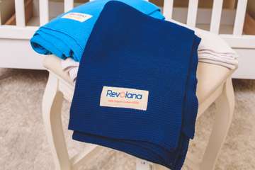 Knited organic cotton baby blanket - 70x100cm