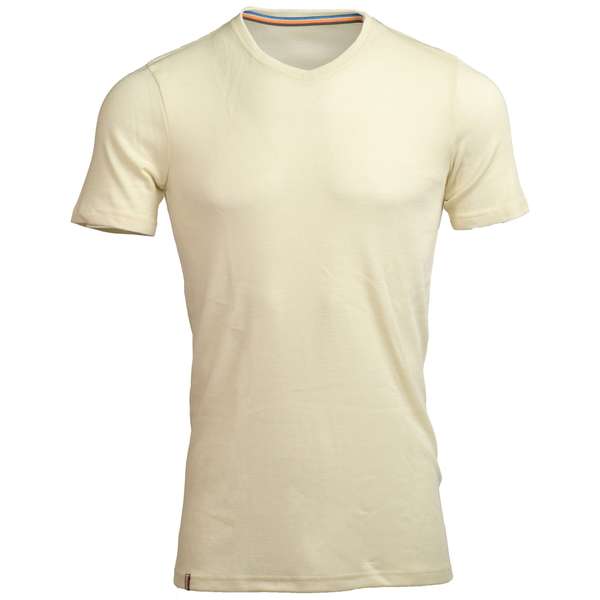Men's short sleeve slim fit v-neck top Altai - 100% extra fine merino 1 / 7