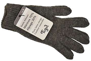 Kids gloves anthracit - 100% merino/alpaca - 7/12 years old