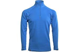 Men's long sleeve slim fit zip neck top Altai - 60% extra fine merino / 40% cordura
