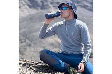 Muška majica zip kragna dugih rukava Altai - 100% ekstra fina merino vuna