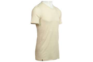 Men's short sleeve slim fit v-neck top Altai - 100% extra fine merino