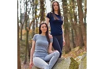 Women's short sleeve slim fit top Altai - 100% extra fine merino