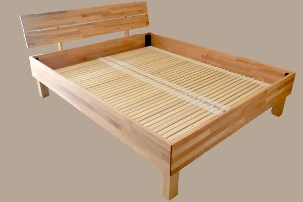 Solid wood bed Stella, Beech, Natural oil finish 1 / 4