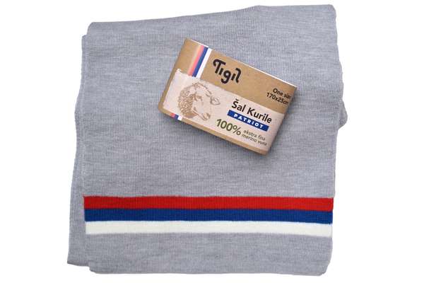 Scarf Kuril Patriot - 100% extra fine merino - 170x25cm - unisex 2 / 2