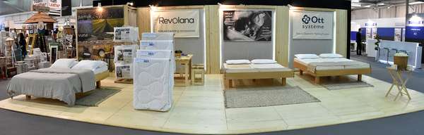 Ecovolve booth presenting Revolana at the furniture fair in Belgrade.